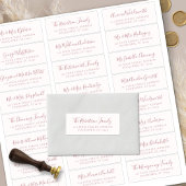 Dusty Roos Script Wedding Guest Adresetiketten Sticker
