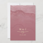 Dusty Roos Script Wedding Invitation Kaart (Achterkant)