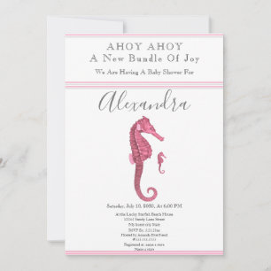 Dusty Roos Seahorse Pink Girl Floral Baby shower
