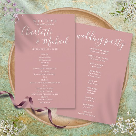 Dusty Roos Signature Script Wedding Program