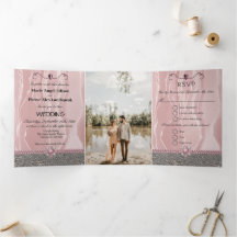 Dusty Roos Silk & Silver Foil & Pearls, Diamond Tr