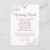 Dusty Roos Silver White Wedding Wishing Well Poem Informatiekaartje (Voorkant)