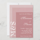 Dusty Roos Simple Modern Chic Script Wedding Invin Kaart (Voorkant)