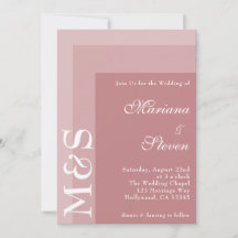 Dusty Roos Simple Modern Chic Script Wedding Invin