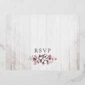 Dusty Roos Southern Cotton Botanical Weddenschap R Folie Uitnodiging Briefkaart (Achterkant)