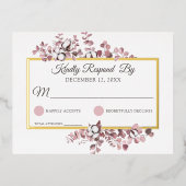 Dusty Roos Southern Cotton Botanical Weddenschap R Folie Uitnodiging Briefkaart (Voorkant)