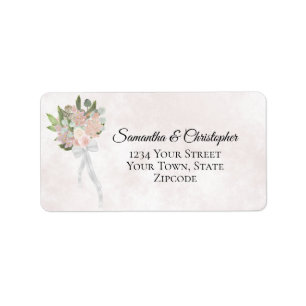 Dusty Roos Spring Floral Bouquet Wedding Address Etiket
