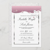 Dusty Roos Swirl Bloemen Wedding Design Kaart (Voorkant / Achterkant)