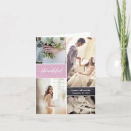 Dusty Roos Thankful Script Custom Photo Wedding Bedankkaart