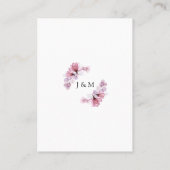 Dusty Roos Transparant Bloemen Bruiloft Dank u Plaatskaartje (Achterkant)