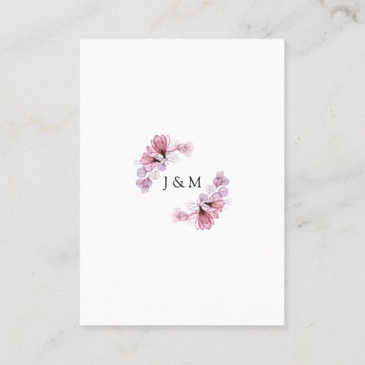 Dusty Roos Transparant Bloemen Bruiloft Dank u Plaatskaartje (Achterkant)