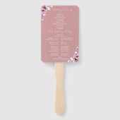 Dusty Roos Transparant Bloemen Trouwprogramma Handwaaier (Achterkant)