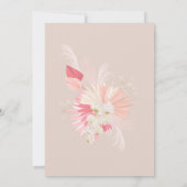 Dusty Roos Tropical Orchid Wedding Invitation Kaart (Achterkant)