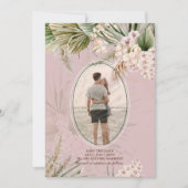 Dusty Roos Tropical Pampas Grass PHOTO Wedding Sav Save The Date (Voorkant)