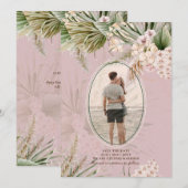 Dusty Roos Tropical Pampas Grass PHOTO Wedding Sav Save The Date (Voorkant / Achterkant)