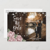 Dusty Roos trouwfoto Sla de datum op Aankondigingskaart (Voorkant / Achterkant)