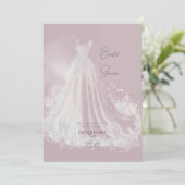 Dusty Roos Trouwjurk Vrijgezellenfeest Kaart (Staand voorkant)