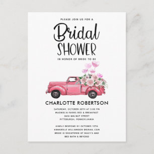Dusty Roos  Truck Bridal Shower Briefkaart