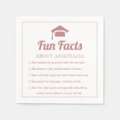 Dusty roos typografie Fun Facts graducap Servet (Voorkant)