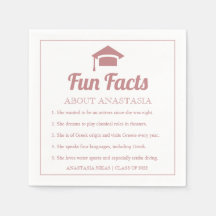 Dusty roos typografie Fun Facts graducap