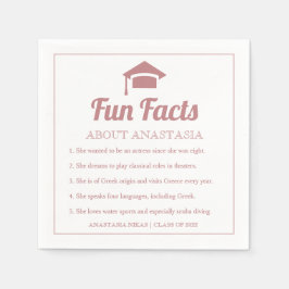 Dusty roos typografie Fun Facts graducap Servet