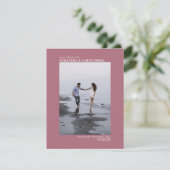 Dusty Roos Vertical Photo Minimalist Weddenschap Save The Date (Staand voorkant)