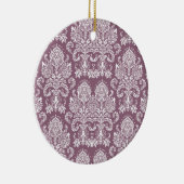 Dusty Roos Victoriaans Damask Keramisch Ornament (Rechts)