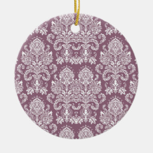 Dusty Roos Victoriaans Damask Keramisch Ornament