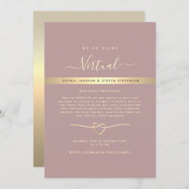 Dusty Roos Virtual Wedding Invitation Kaart