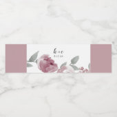 Dusty Roos Vrijgezellenfeest Waterverf Foral Waterfles Etiket (Enkel label)