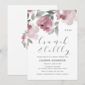 Dusty Roos Waterverf Bridal Brunch Bubble Shower Kaart (Voorkant / Achterkant)