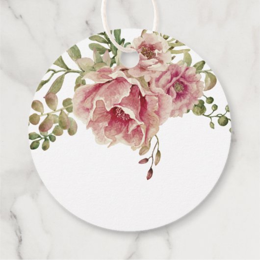 Dusty roos waterverf Flowers bruiloft Dank u Bedankjes Labels (Achterkant)