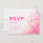 Dusty Roos Waterverf Typography Blush Pink RSVP Kaartje (Voorkant)