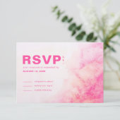 Dusty Roos Waterverf Typography Blush Pink RSVP Kaartje (Staand voorkant)