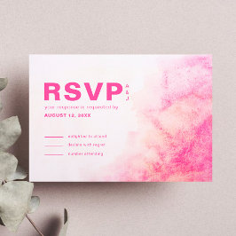 Dusty Roos Waterverf Typography Blush Pink RSVP Kaartje