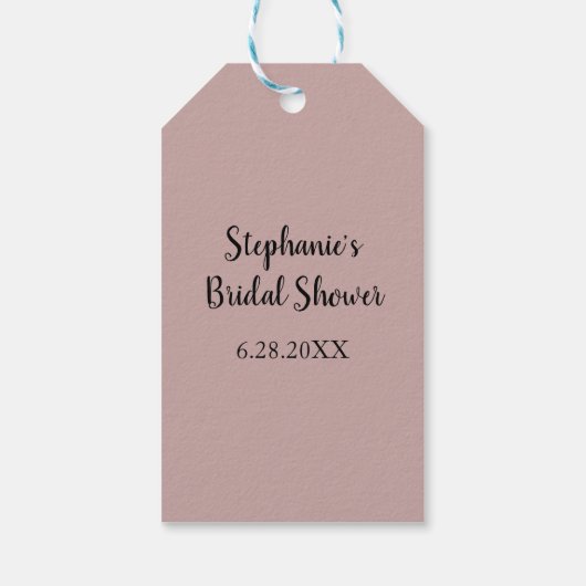 Dusty Roos Weddenschap Aangepast lichtroze Vrijgez Cadeaulabel (Achterkant)