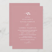 Dusty Roos Weddenschap Simple Elegant Classic Kaart (Voorkant / Achterkant)