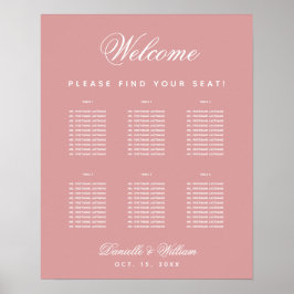 Dusty Roos Wedding 6 Table Roze Zitkuur Poster