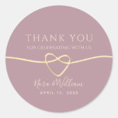 Dusty Roos Wedding Bedankt voor je plezier Ronde Sticker (Voorkant)