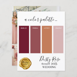Dusty Roos Wedding Color Palette Card 2023