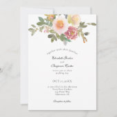 Dusty Roos Wedding Elegant Floral modern script in Kaart (Voorkant)