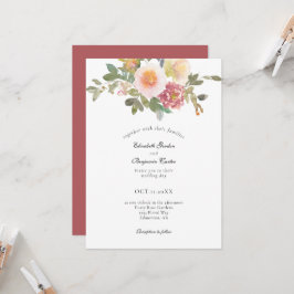 Dusty Roos Wedding Elegant Floral modern script in Kaart