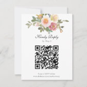 Dusty Roos Wedding Elegant Floral QR Code Online RSVP Kaartje (Voorkant)