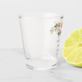 Dusty Roos Wedding Elegant Floral Script Bedankt Shot Glas (Links)