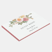 Dusty Roos Wedding Elegant Floral Script Custom Gastenboek (Hoek)
