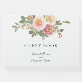 Dusty Roos Wedding Elegant Floral Script Custom Gastenboek