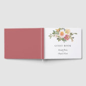 Dusty Roos Wedding Elegant Floral Script Custom Gastenboek (Volledig)