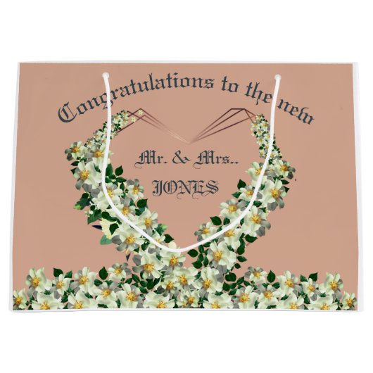 Dusty Roos - Wedding Gift Bag Groot Cadeauzakje (Voorkant)