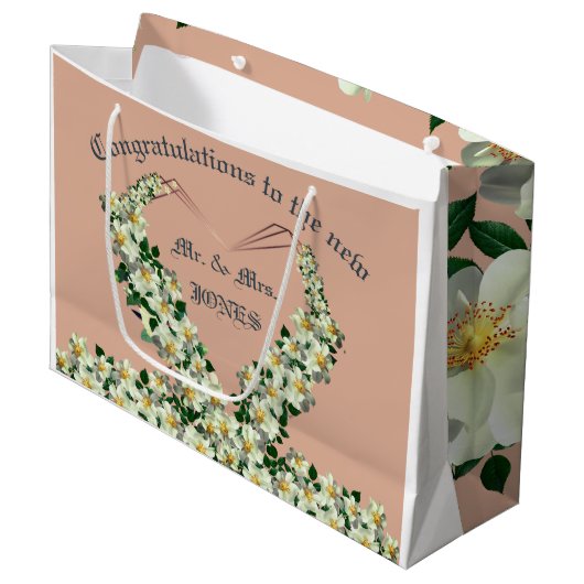 Dusty Roos - Wedding Gift Bag Groot Cadeauzakje (Voorkant Gekanteld)