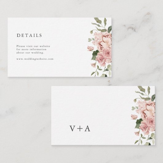 Dusty Roos Wedding Informatiekaartje (Voorkant / Achterkant)